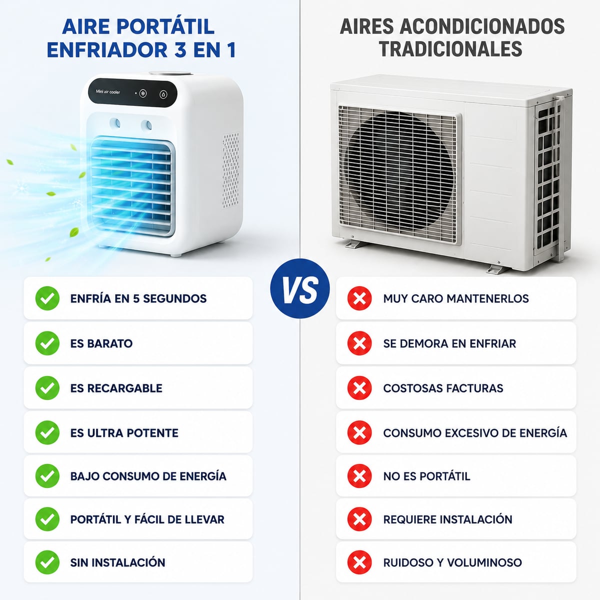 FrostAir: Enfriador Portátil Potente, Recargable y de Gran Autonomía