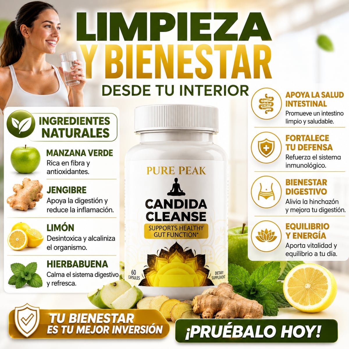 ¡Oferta Especial! 2x1 Candida Cleanse® — Eliminá los hongos, la hinchazón y las molestias desde adentro