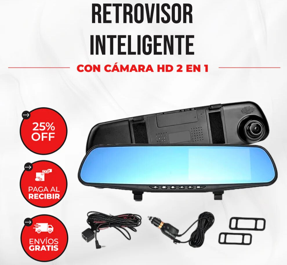 Retrovisor con Cámara | Protege tu carro y graba todo + Envio Gratis