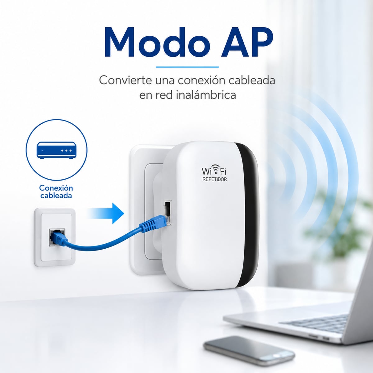 Amplificador WiFi Pro – Cobertura Extendida para Casa y Oficina