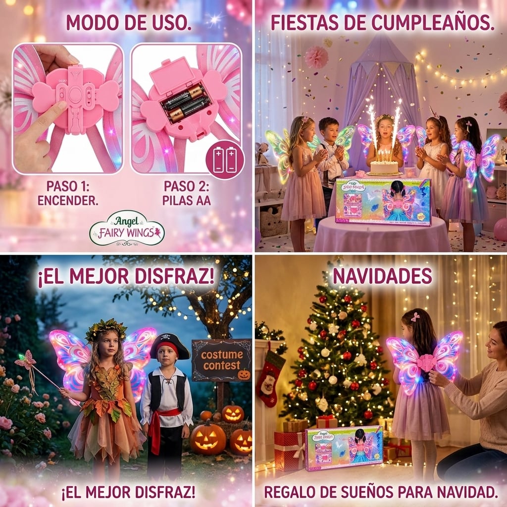Alas Mágicas de Hada con Luces y Música