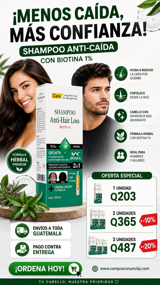 Champú Anti-Caída con Biotina 1% + ENVIO GRATIS