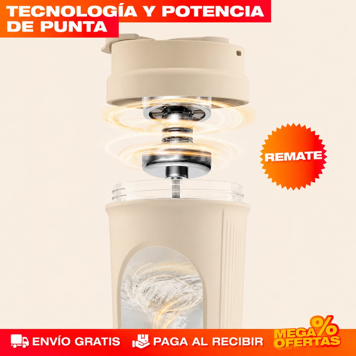 VASO MEZCLADOR DE PROTEÍNA, CAFÉ Y BATIDOS