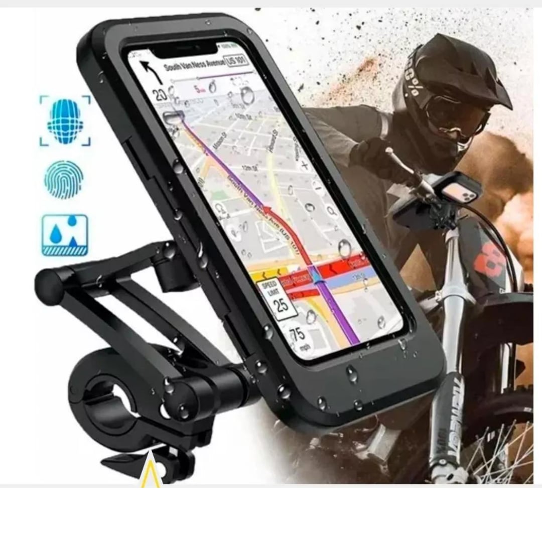 SOPORTE PREMIUM CELULAR MOTO BICICLETA IMPERMEABLE