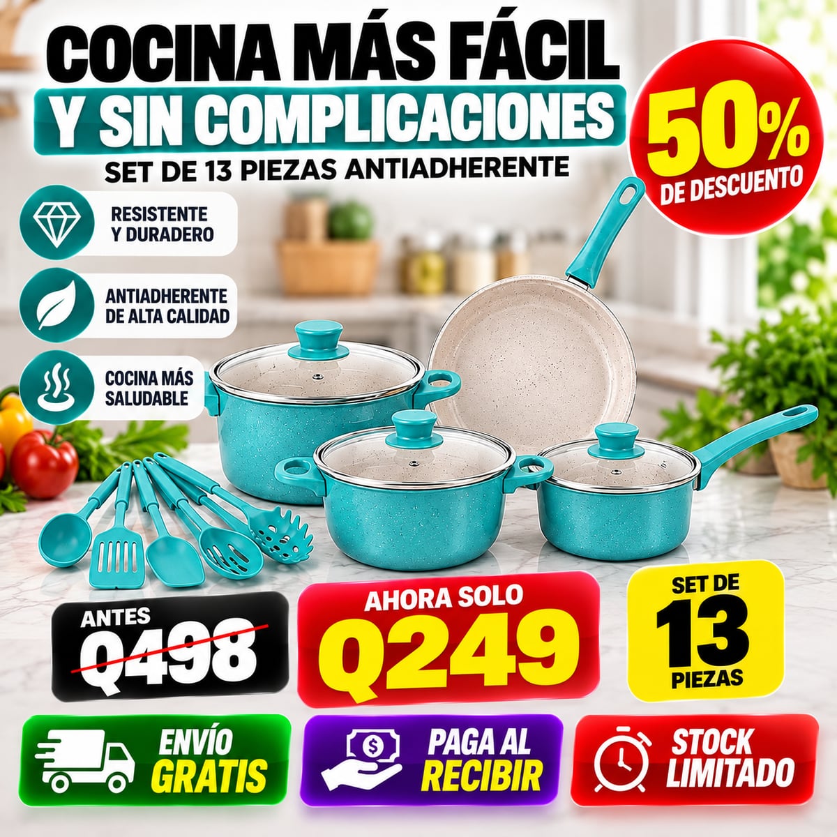 🍳 ¡EQUIPA TU COCINA CON 13 PIEZAS! / LO MEJOR ENVIO GRATIS