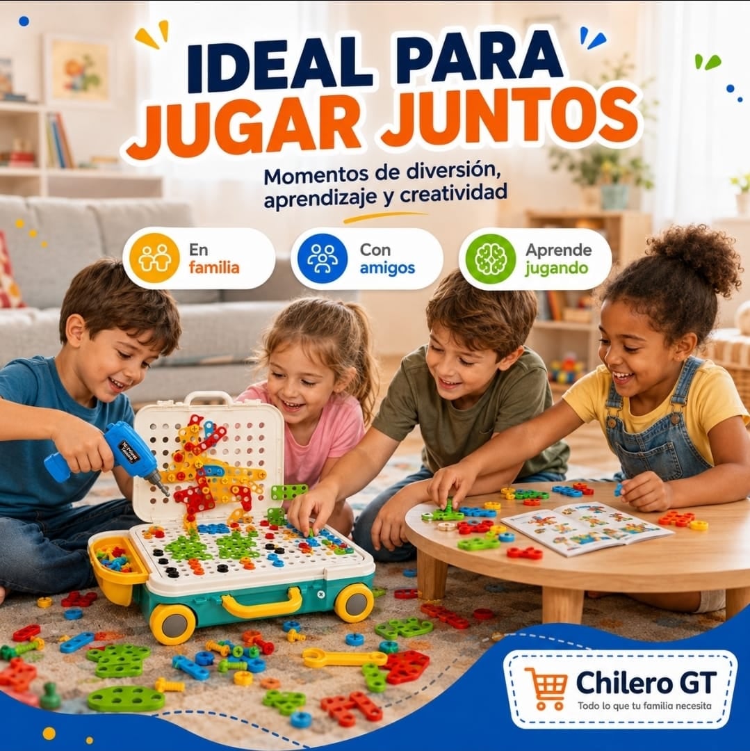 Maleta de Construcción 6 en 1 para Niños – Mi Primer Taladro Educativo
