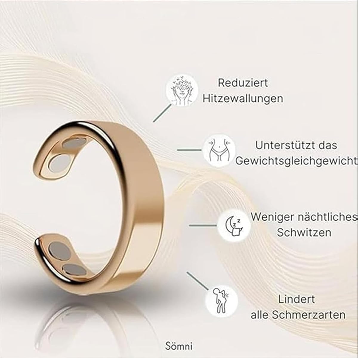 Anillo Control de Sueño y Bienestar Magnético Ajustable + ENVIO GRATIS