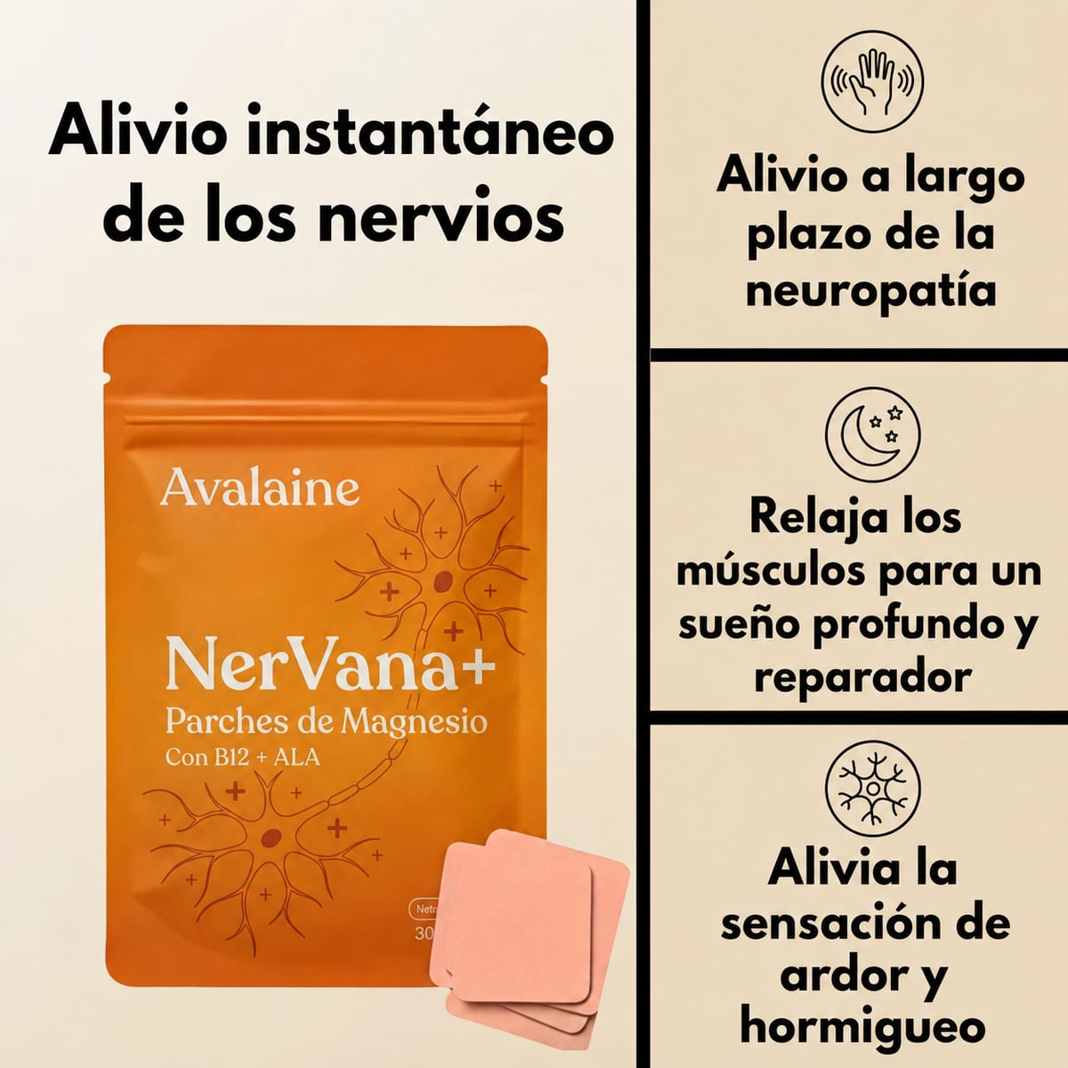 Parches de magnesio para aliviar los nervios NerVana+®
