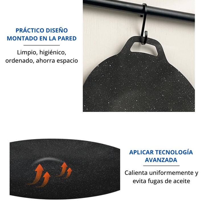 SARTEN COMAL ANTIADHERENTE 6 CAPAS + ACEITERA DE REGALO🎁