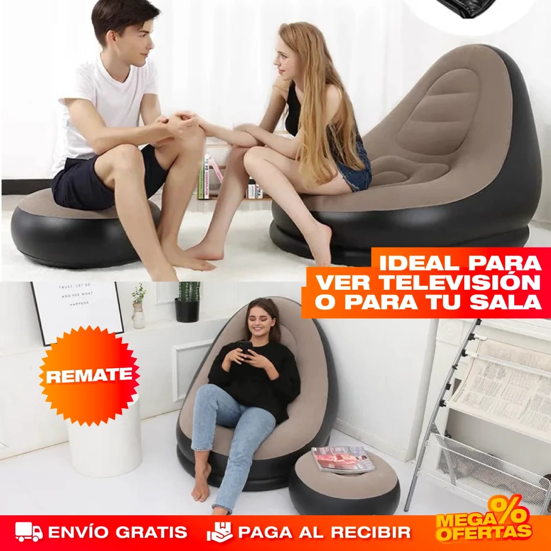 Sofá Inflable 2 en 1 + Inflador Obsequio