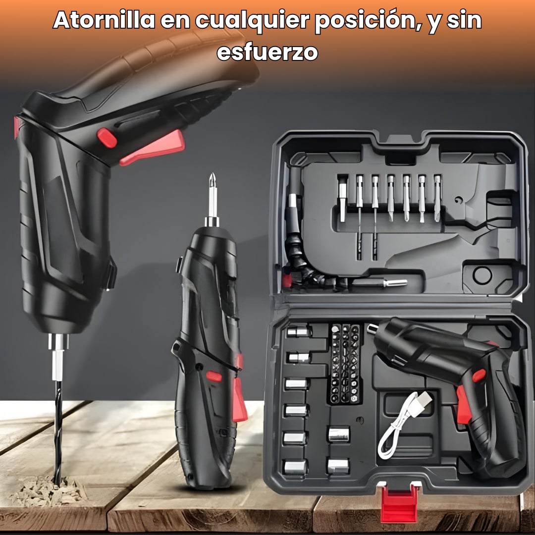 POWERTURN™ - DESTORNILLADOR ELÉCTRICO INALÁMBRICO DE 47 PZAS + + ENVÍO GRATIS📦