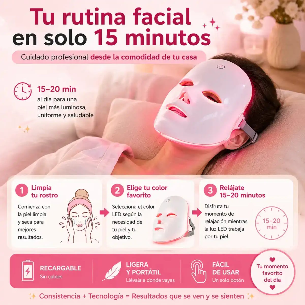 Mascara Led Facial (7 Colores de terapia)