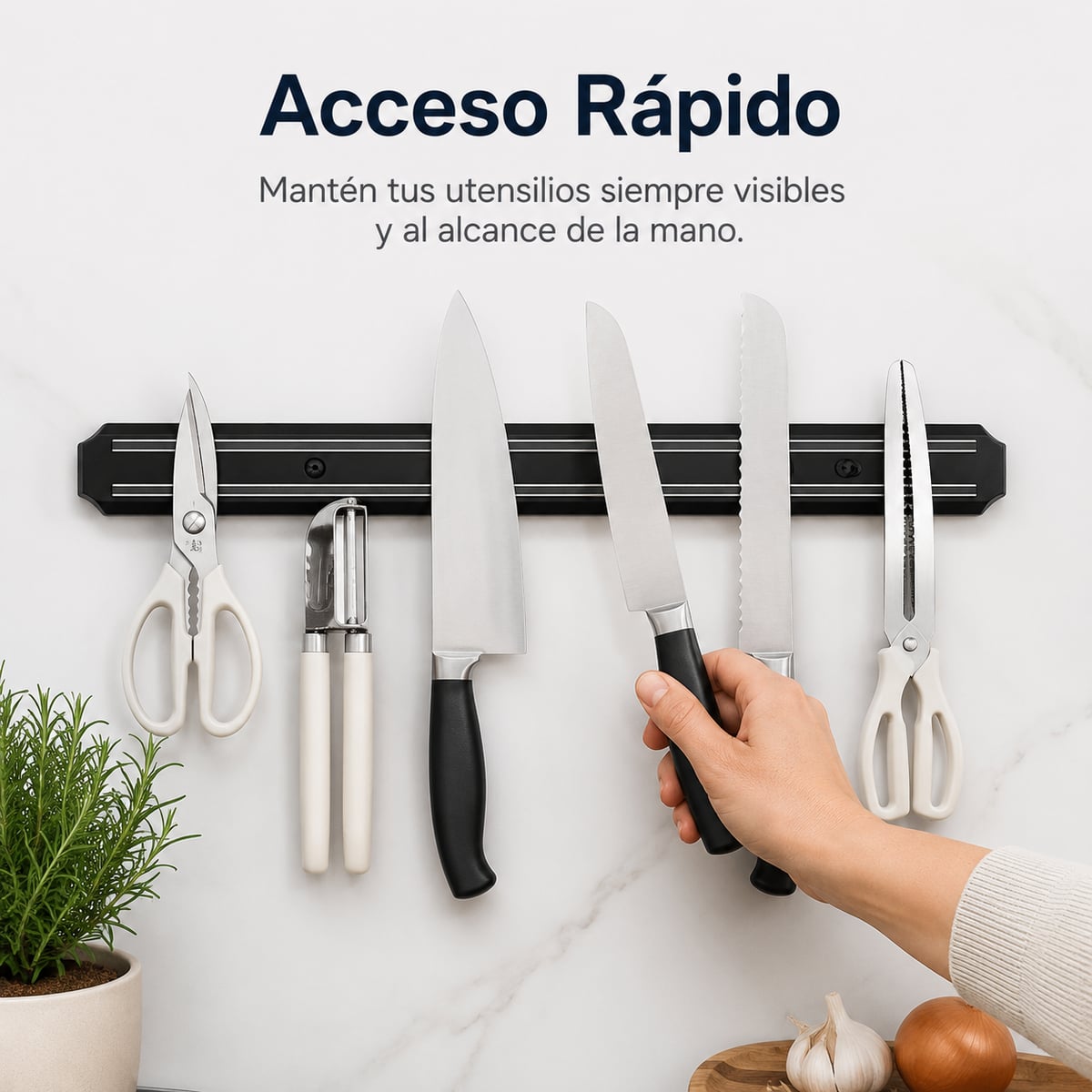 MagnetKitchen Pro – Barra Magnética para Cuchillos 50 cm 