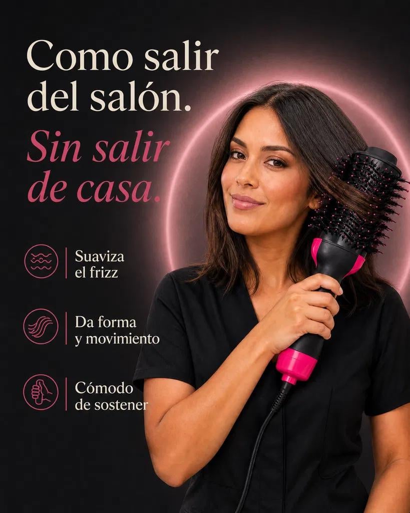 Cepillo Secador 2 en 1 – Seca, Alisa y Da Volumen en Minutos
