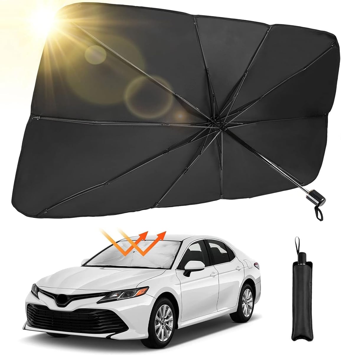 SOMBRILLA PARASOL PLEGABLE ANTI RAYOS DEL SOL + FUNDA DE REGALO☀️