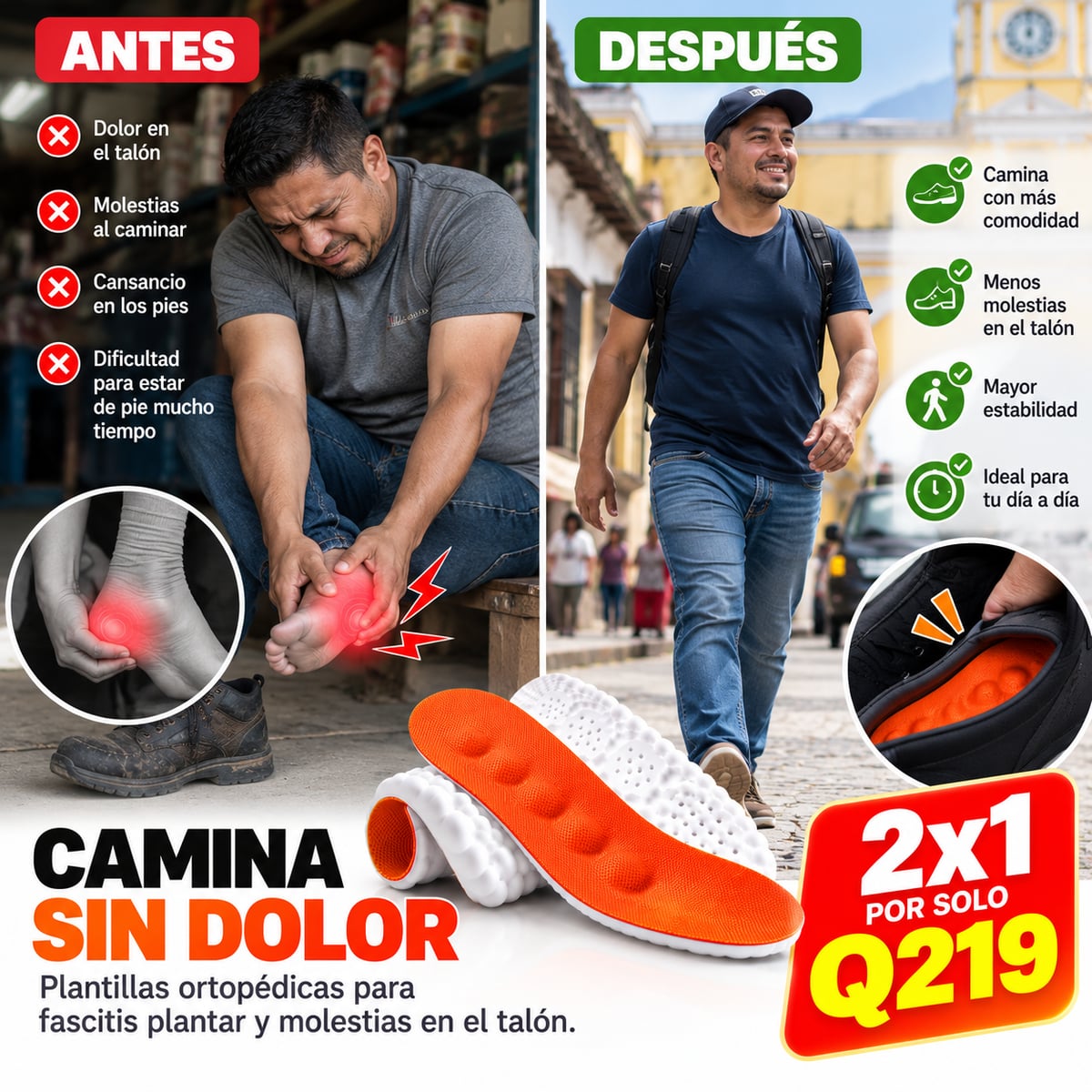 Plantillas Ortopedicas, Camina sin dolor todos los días