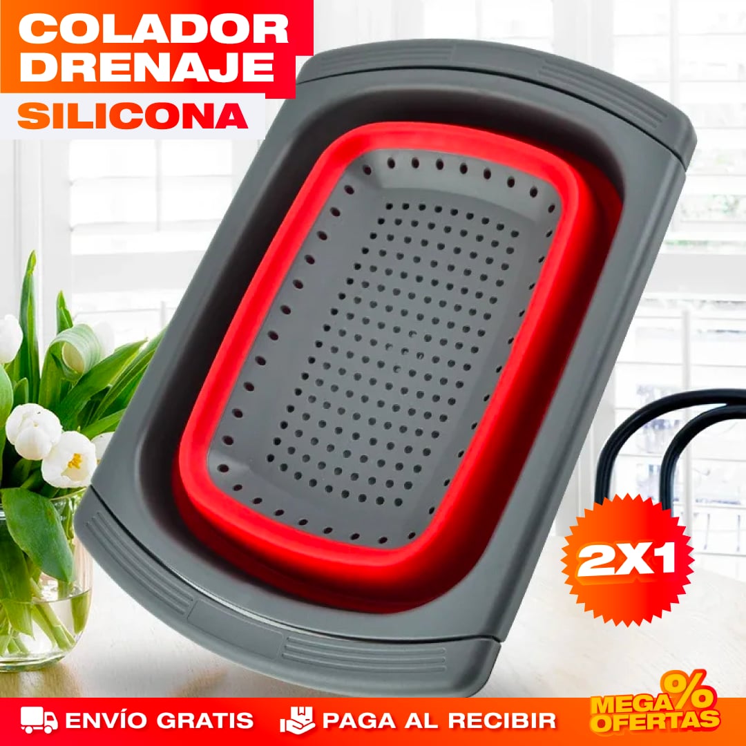 PROMO 2X1 COLADOR DE CESTA DRENAJE PLEGABLE