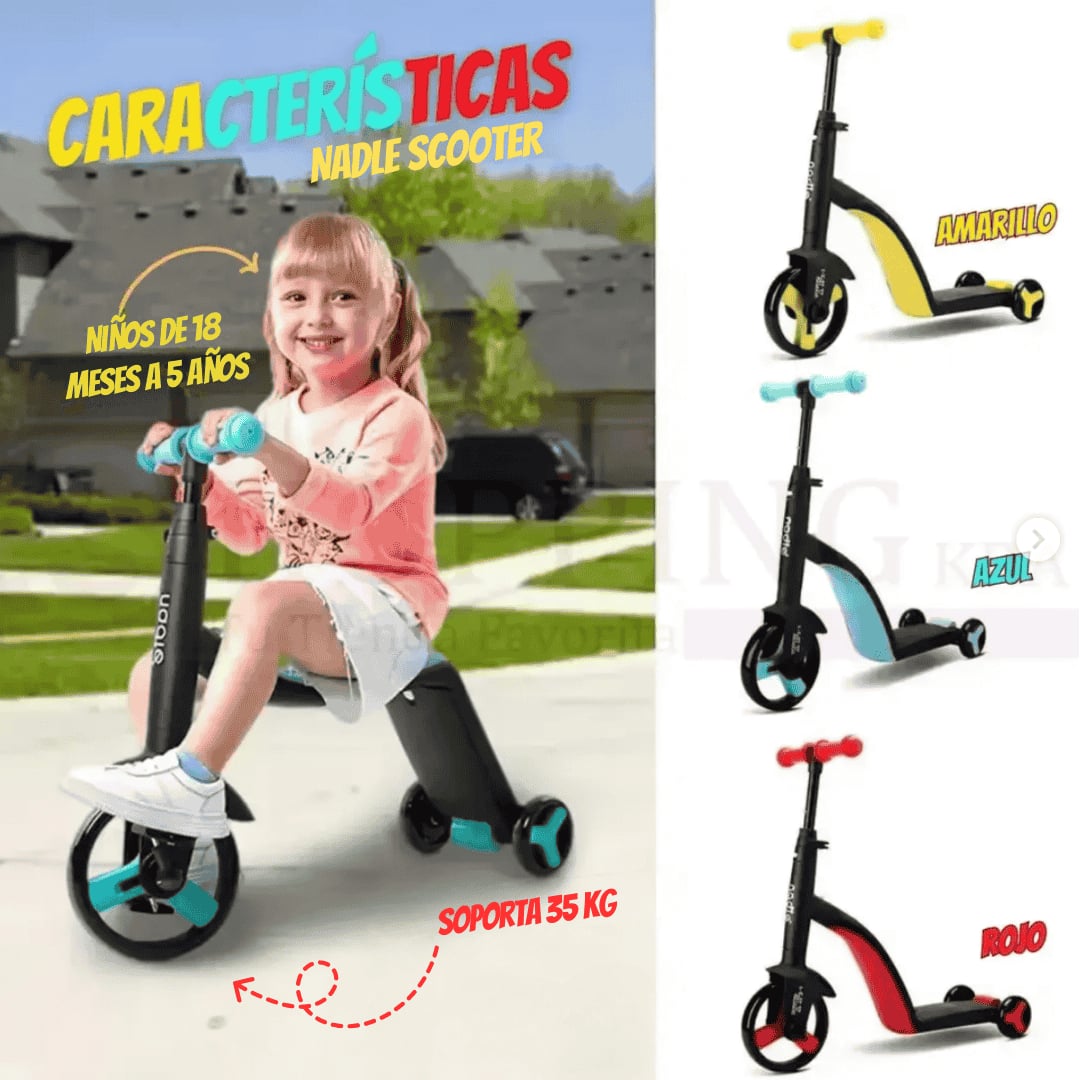 SCOOTER - Patineta  3 En 1 + Envío Gratis