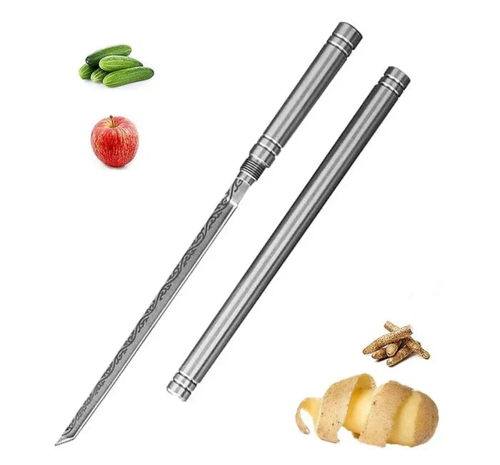 Cuchillo Delgado Estilo Japonés | Portátil para Cocina y Exteriores, Acero Inoxidable con Bloqueo de Seguridad + ENVIO GRATIS 🔥