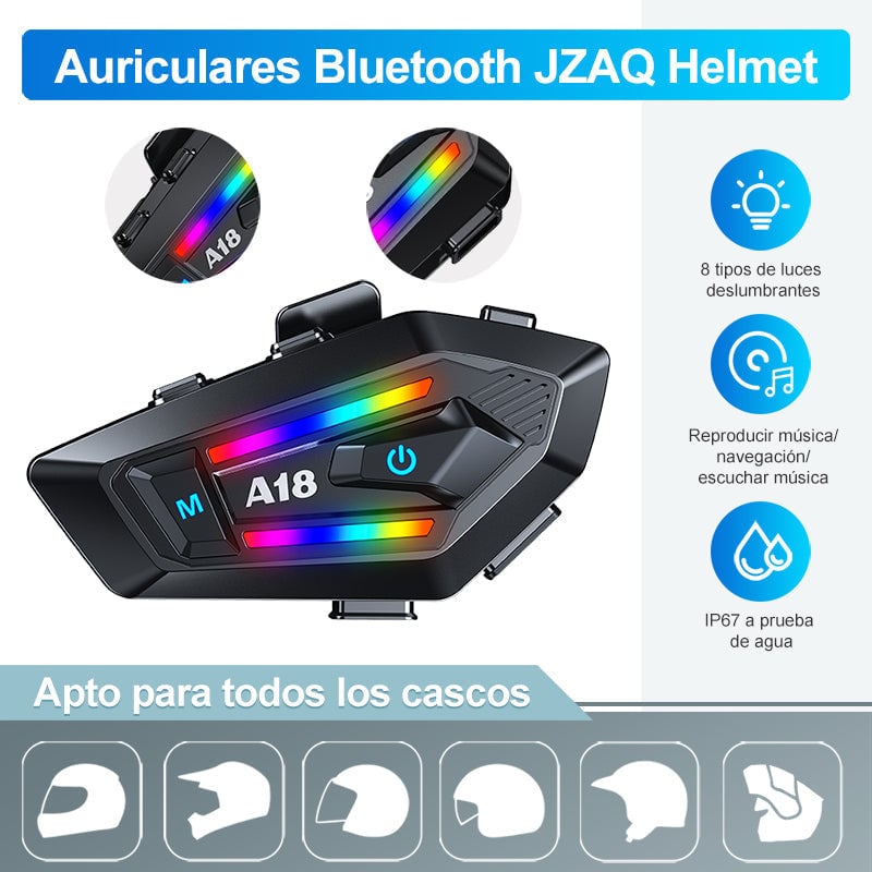 Intercomunicador Audífonos Bluetooth Para Casco De Moto A18