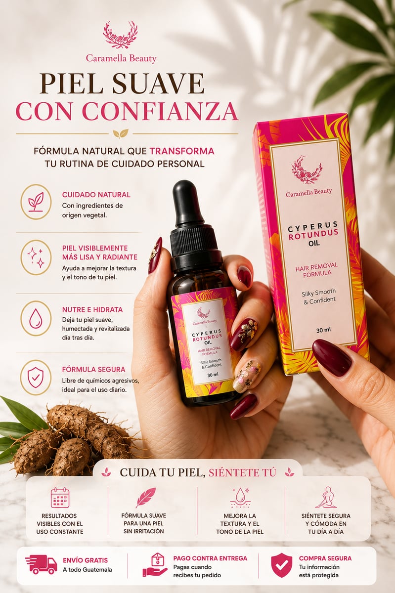 Aceite Cyperus Rotundus ✨ Disfruta una piel más suave por más tiempo