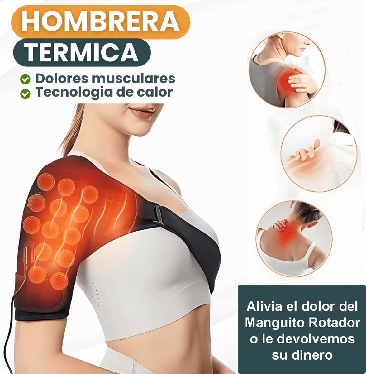 Hombrera termica - alivio inmediato para el dolor de hombro - Manguito Rotador