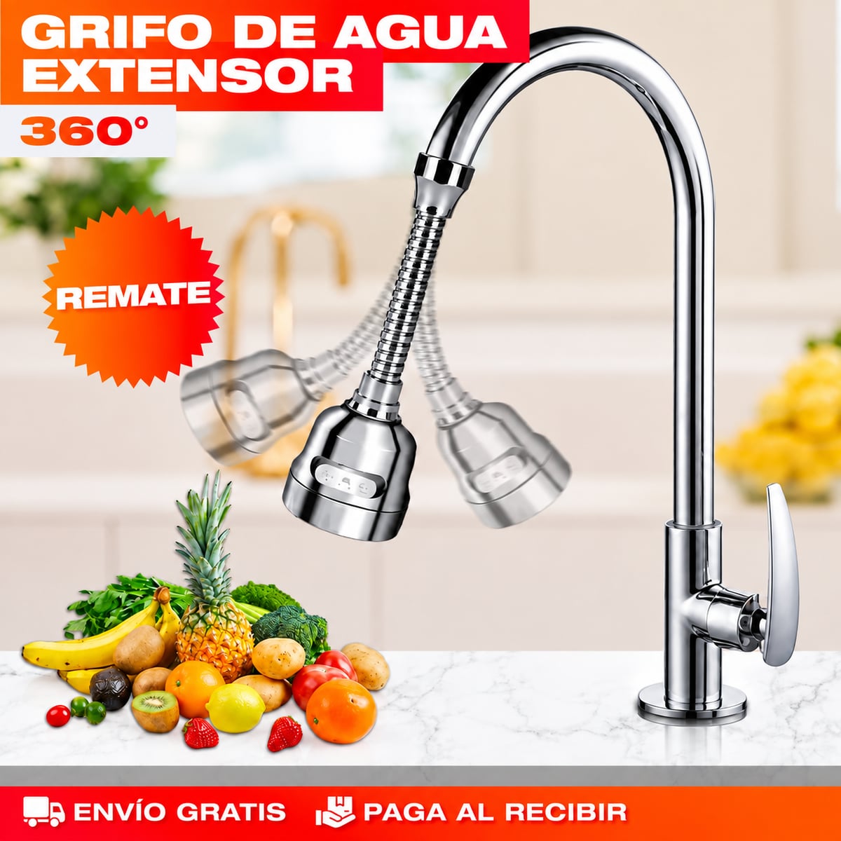 GRIFO DE AGUA 360° + EXTENSOR