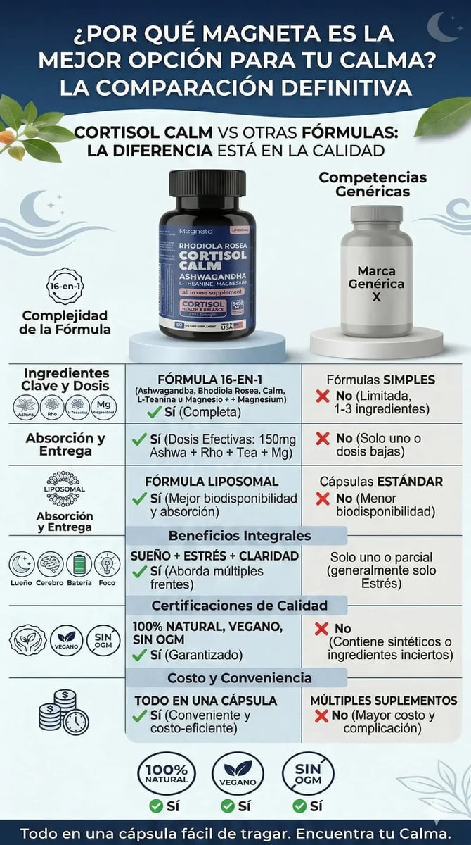 CORTISOLCALM™ - Suplemento para el Estrés, el Sueño y la Energía + ENVÍO GRATIS 🎁