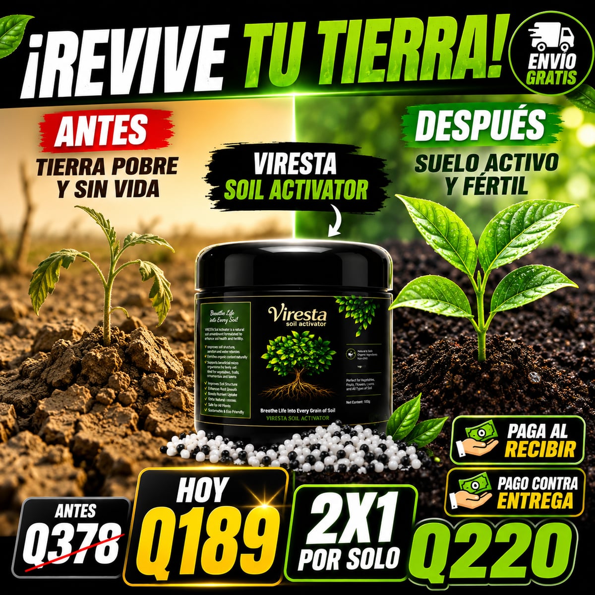 🌱 ¡Revive tus plantas con Viresta Activador de Suelo! 🌿 Envío GRATIS a toda Guatemala 🇬🇹