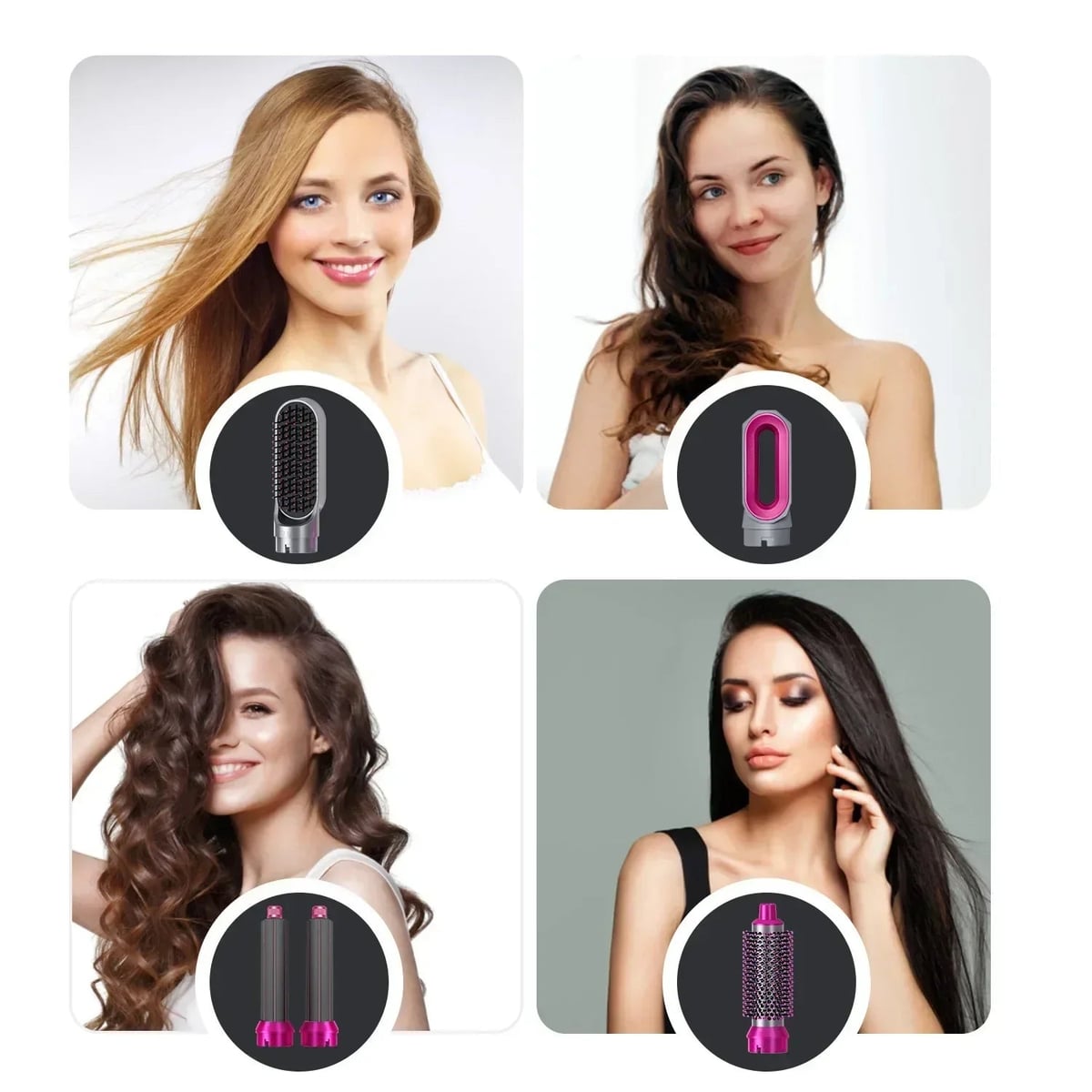 AirGlam™ 💕 Cabello perfecto en minutos – ¡Seca, alisa y riza! ⚡