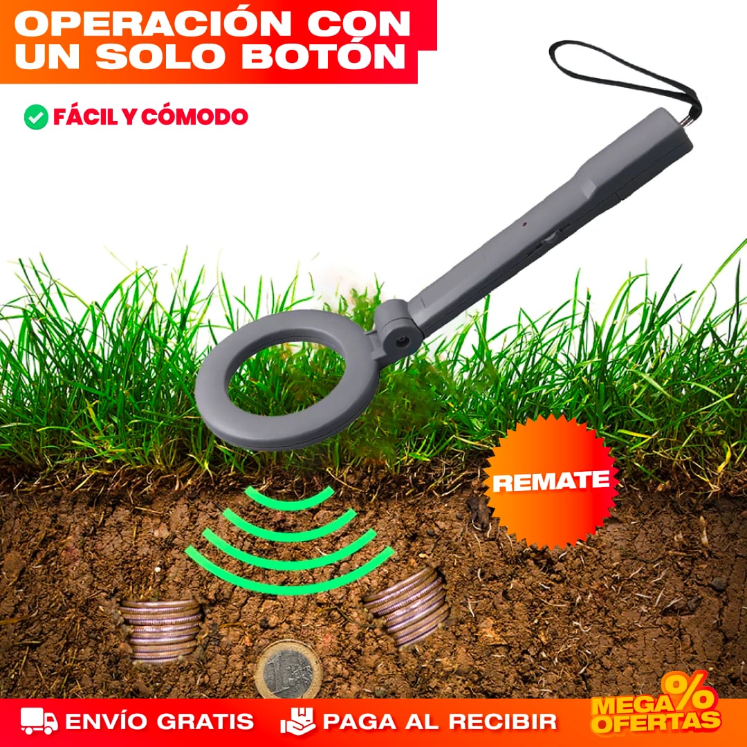 Detector de Metales Portátil – Encuentra Monedas, Joyas y Tesoros Enterrados