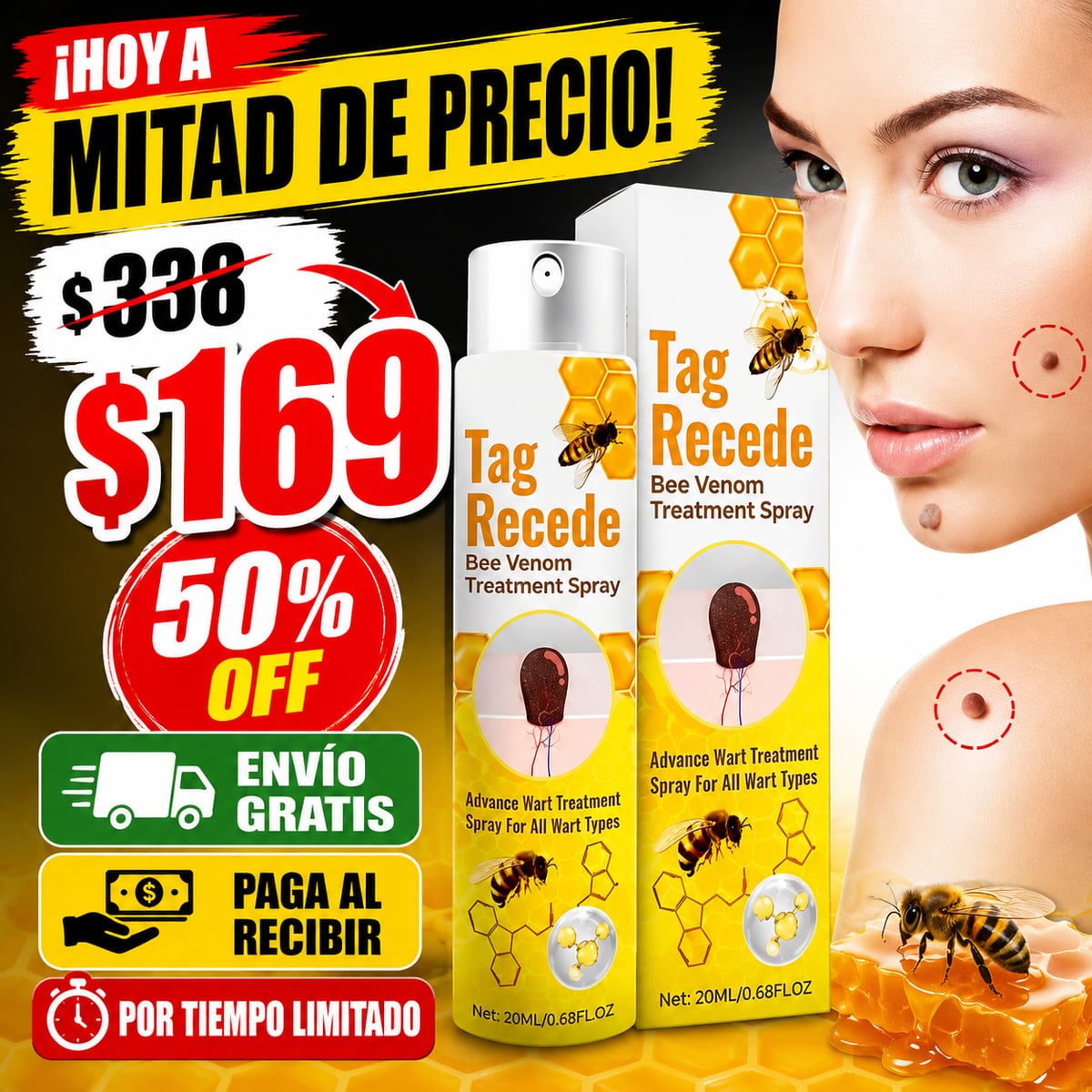 Adiós A Las Verrugas TAG RECEDE + Envio Gratis 🎁