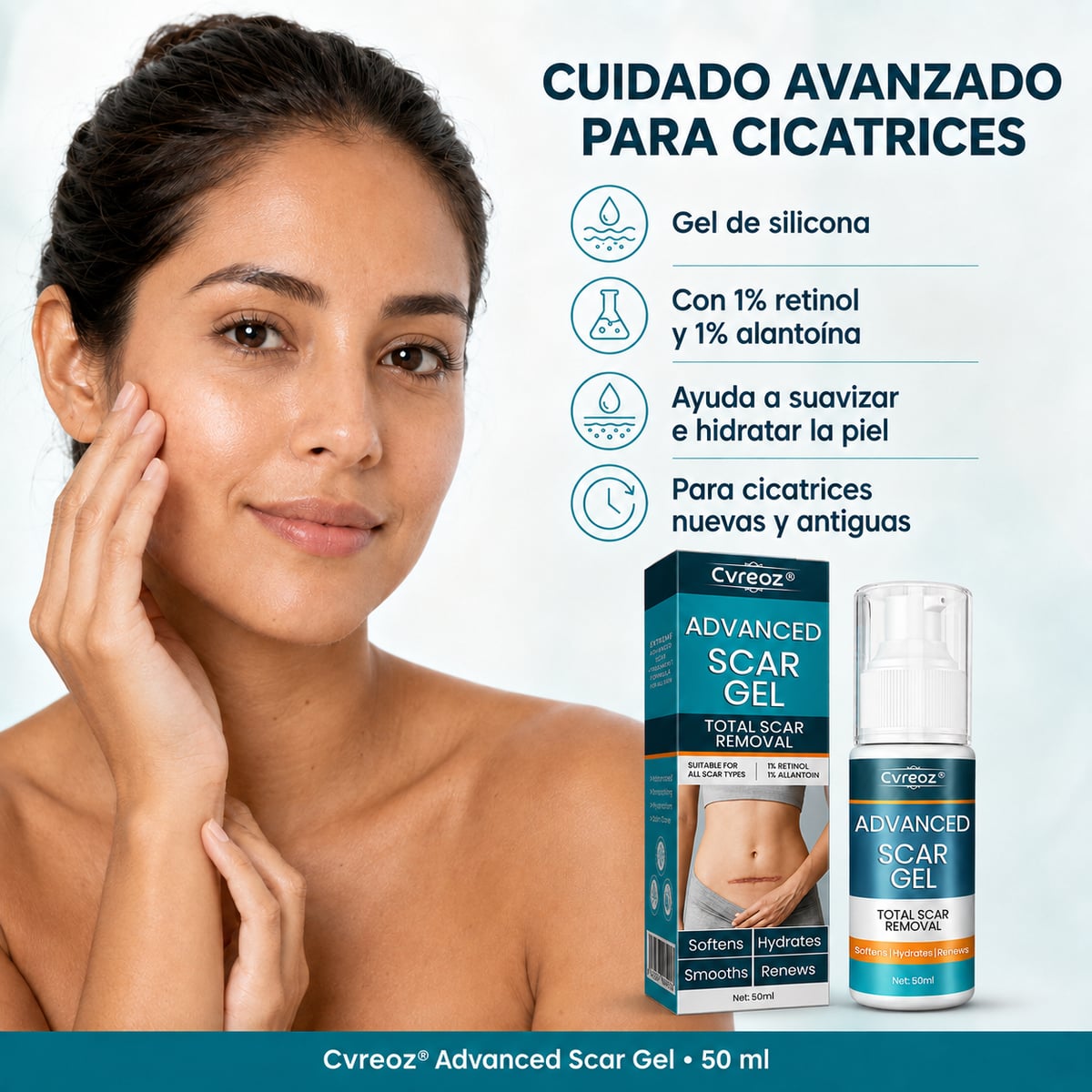 💙 Cvreoz® Advanced Scar Gel ✨ | Gel de Silicona para Cicatrices