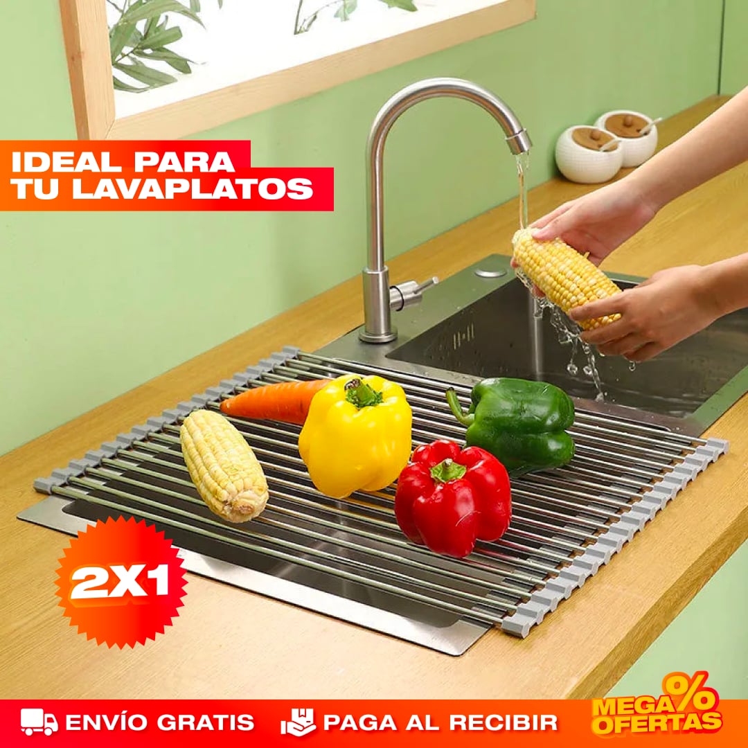 PROMO 2X1 REJILLA ESCURRIDORA ENRROLLABLE PARA LAVAPLATOS