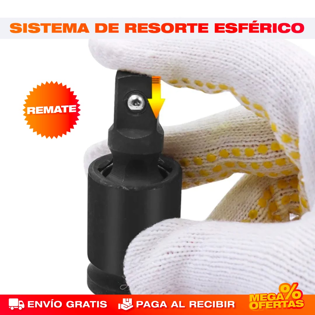 Juntas Universales Giratorias – Llega a los Tornillos Imposibles Sin Perder Torque · Set x3