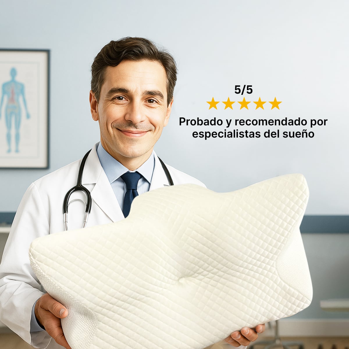 Almohada OrthoSleep Ergonomíca para Dormir + ENVIO GRATIS