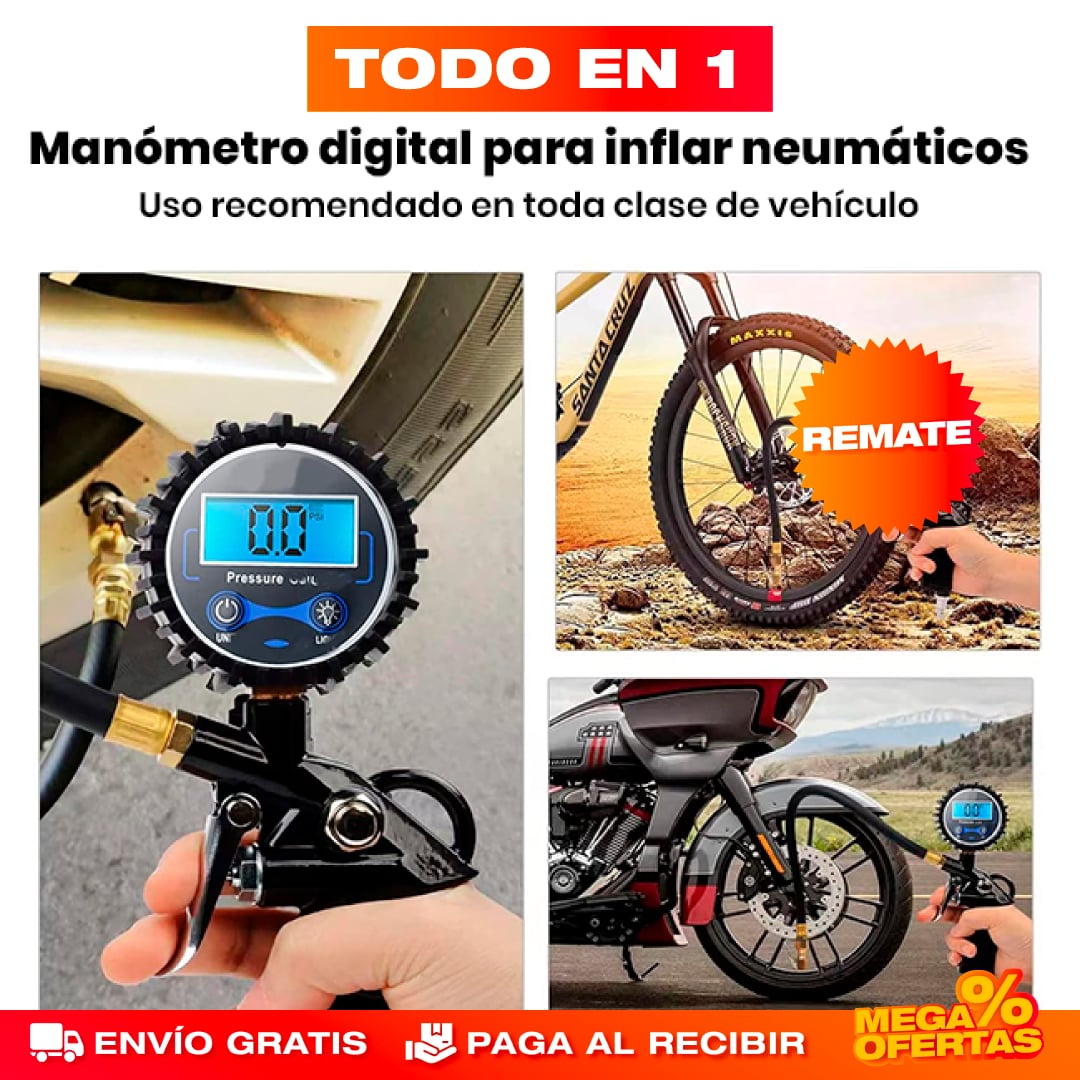 MEDIDOR DIGITAL PRESIÓN NEUMÁTICOS