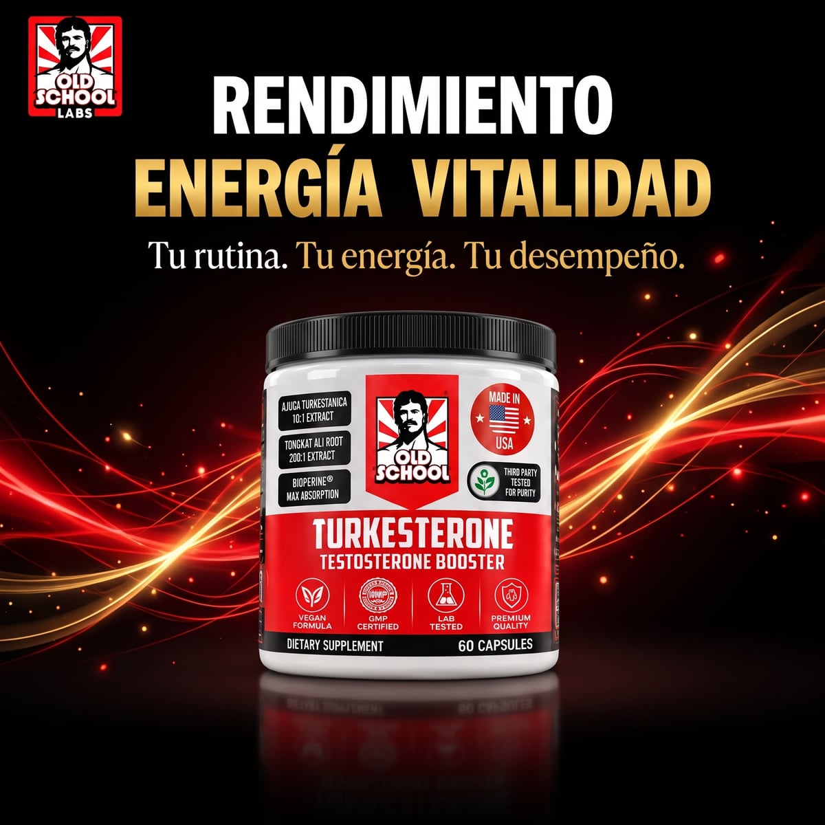 TURKESTERONE + TONGKAT ALI | Recupera esa sensación de energía, vitalidad y confianza masculina.