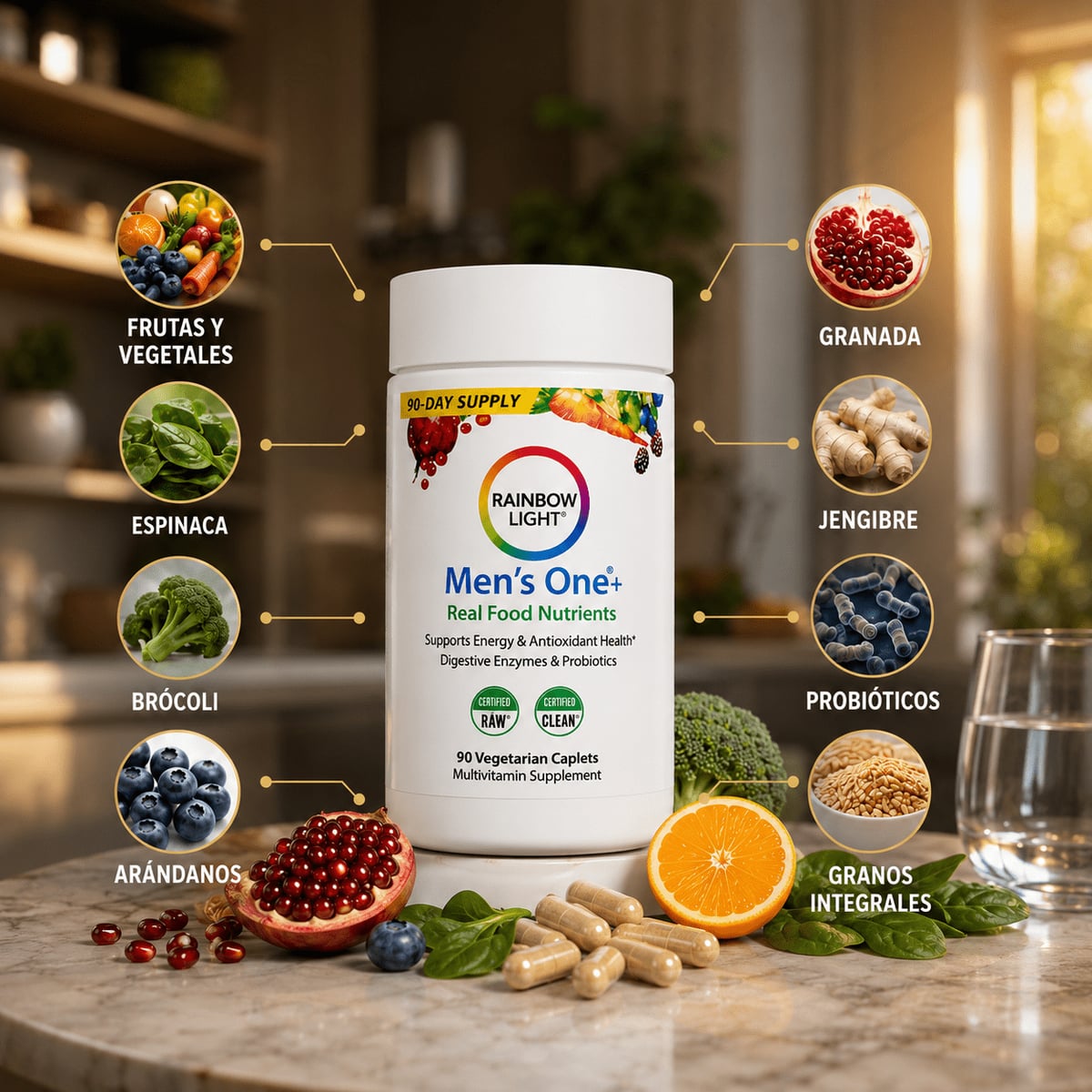 Multivitamínico Rainbow Light® Recupera Energía, Inmunidad y Salud Digestiva - Empieza a cuidarte hoy.