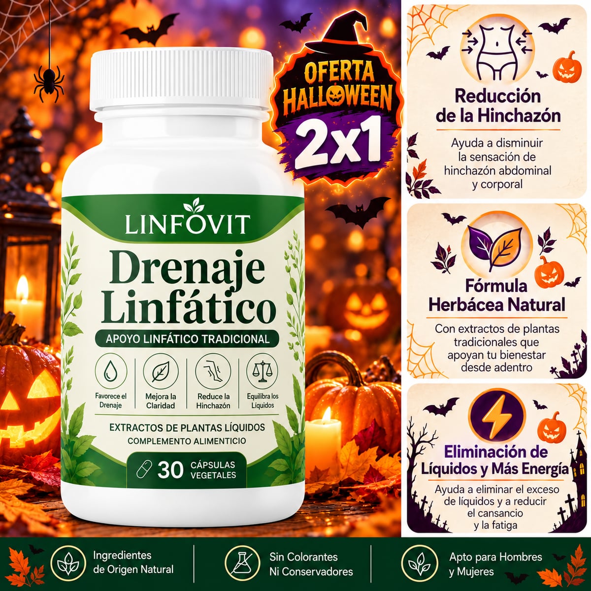 LINFOVIT™ | ¿Hinchazón, pesadez y líquidos retenidos? PAGA 1 + 1 GRATIS 🔥