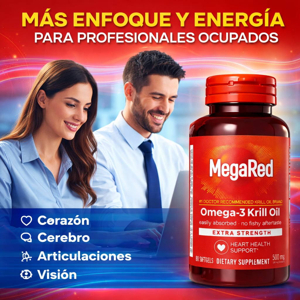 MegaRed® Omega-3 + Krill - Cuida tu corazón, mente y articulaciones 