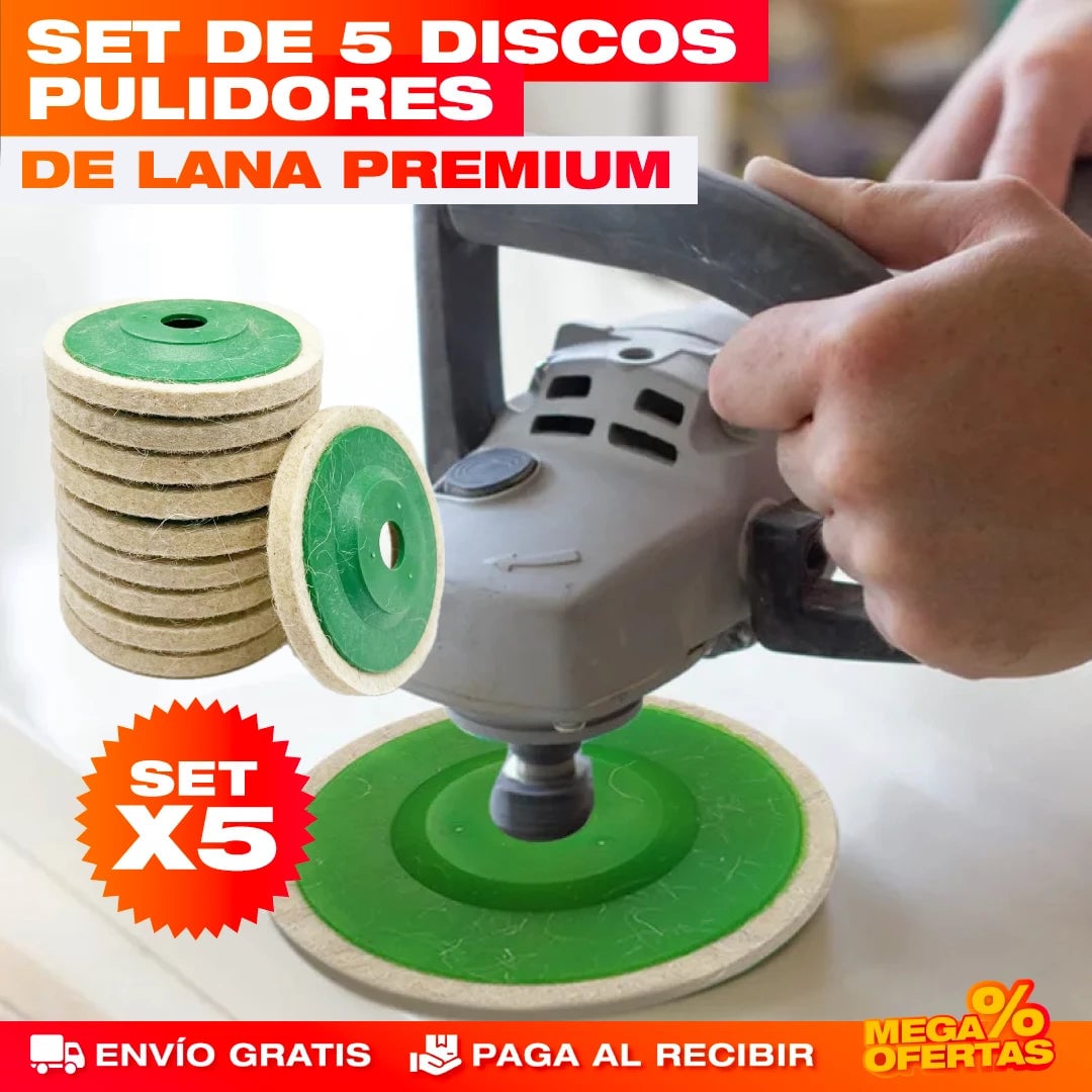 Discos Pulidores de Lana – Set x5