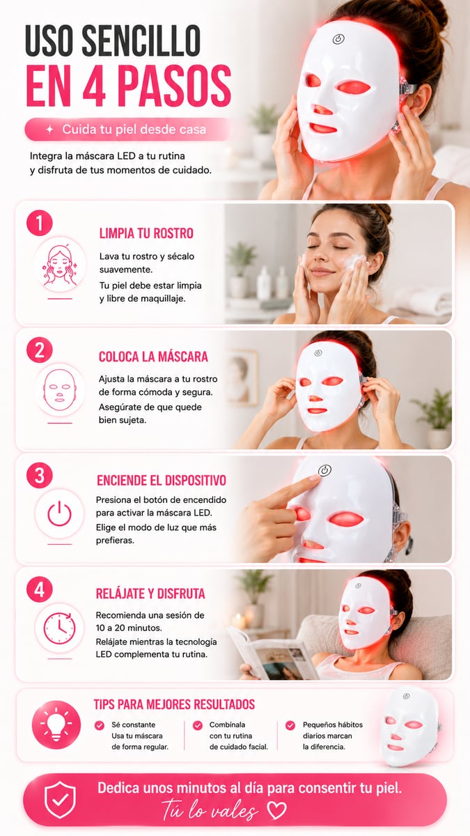 Mascara de tratamiento Facial Led + ENVIO GRATIS