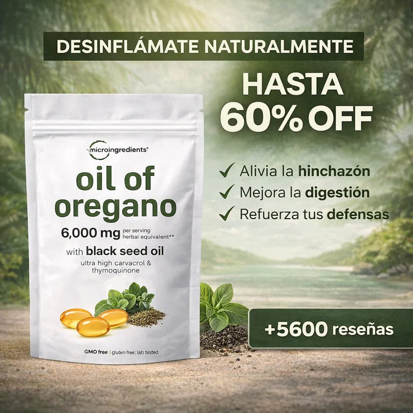 Aceite de Orégano 6000 mg x 30 Softgels - Sistema inmune y defensas