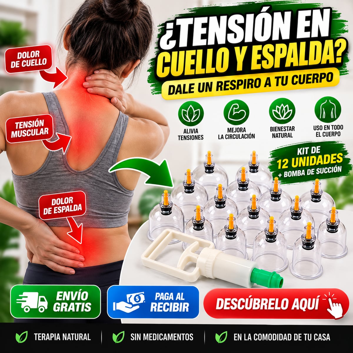Kit de 12 Ventosas – ALIVIA DOLORES Y TENSIÓN MUSCULAR DESDE CASA💆‍♀️