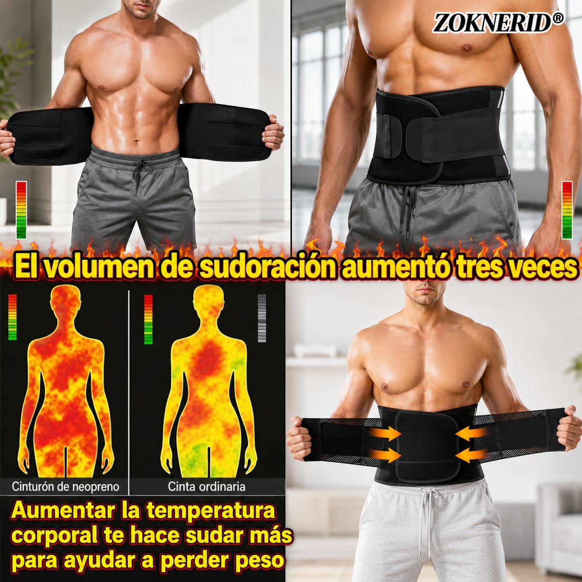 CINTURÓN TÉRMICO CON TRANSPIRACIÓN - UNISEX + ENVIO GRATIS