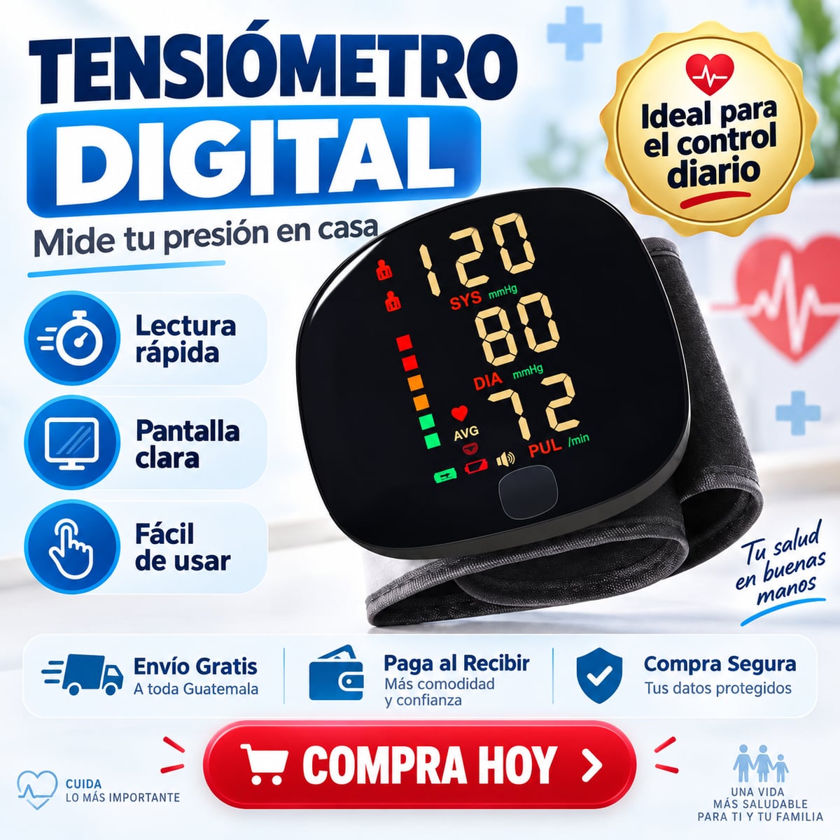 Tensiómetro Digital PRO™ | Control de Presión y Pulso en Segundos