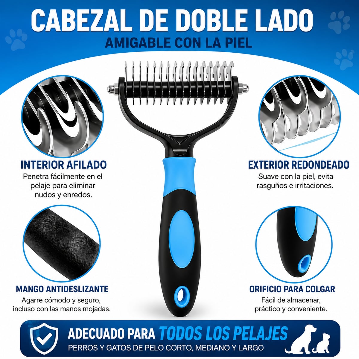 Peine corta nudos