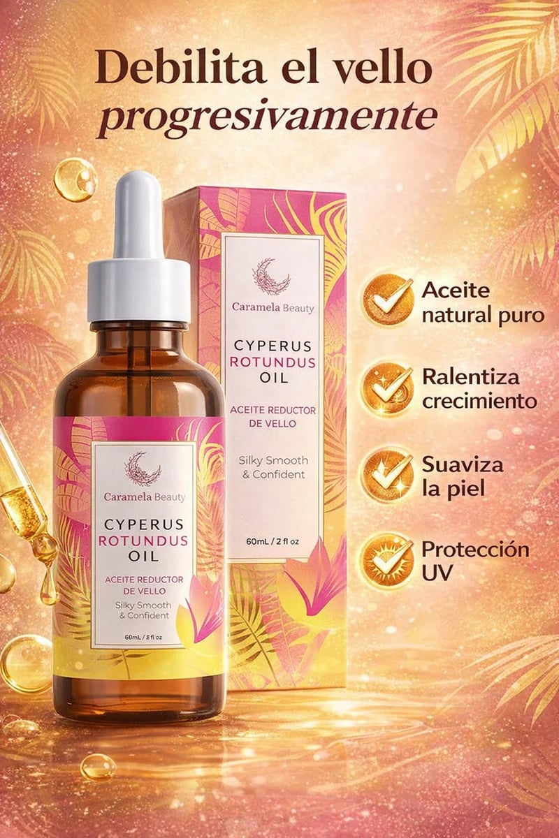 Caramela Beauty Cyperus Rotundus Oil - Fórmula Reductora del Vello 60ml