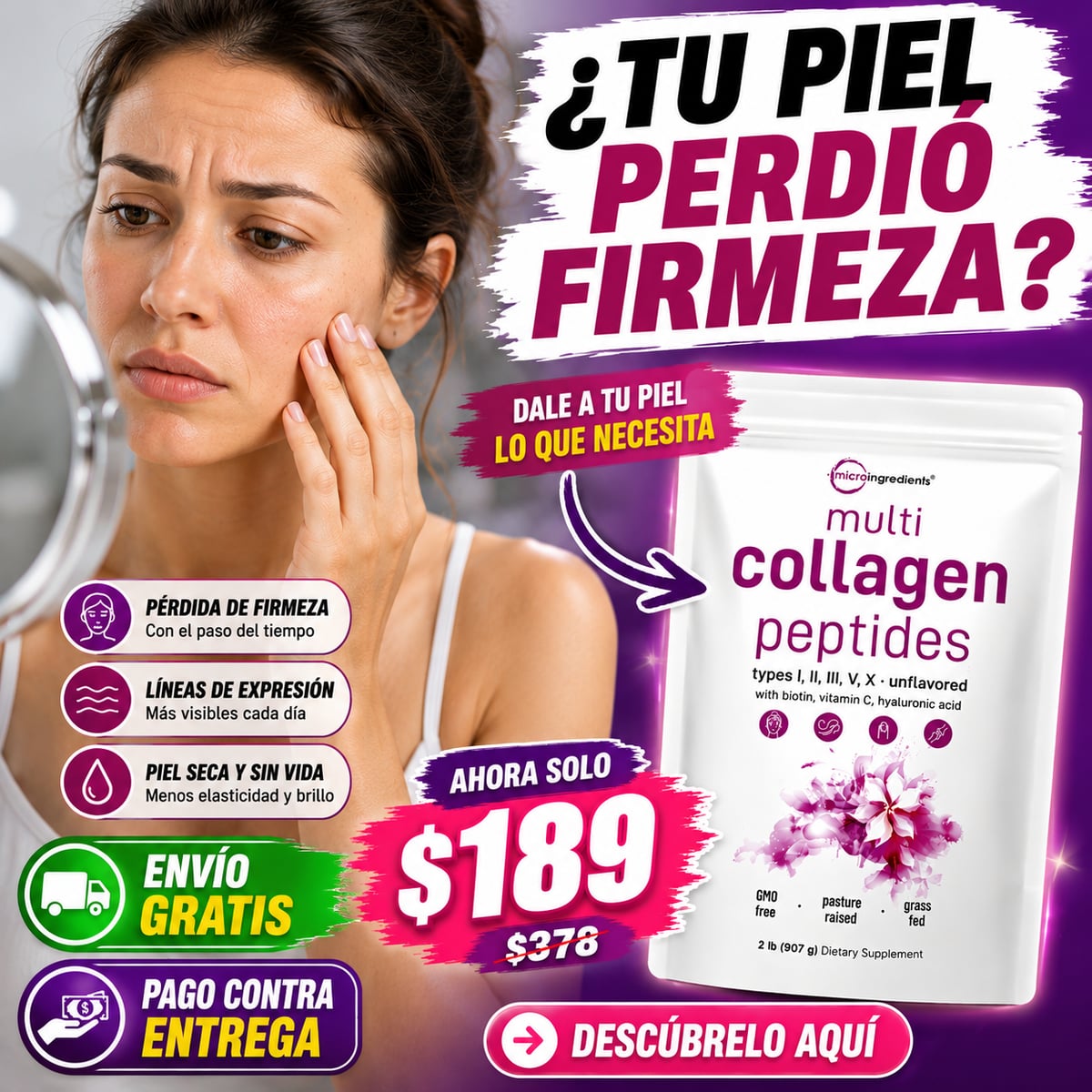 MULTI COLÁGENO 5 EN 1 – BELLEZA Y BIENESTAR DESDE ADENTRO | ENVÍO GRATIS